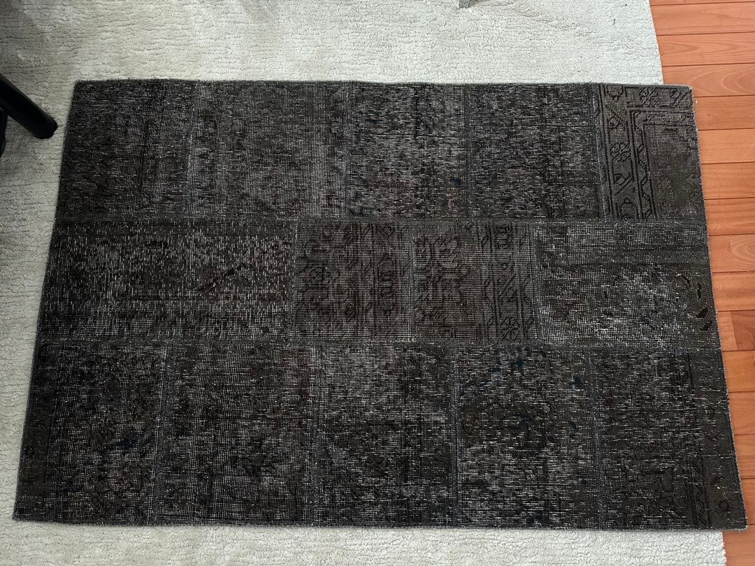 ビンテージ ラグ パッチワーク トルコ ペルシャ絨毯 ブラウン グレー グリーン