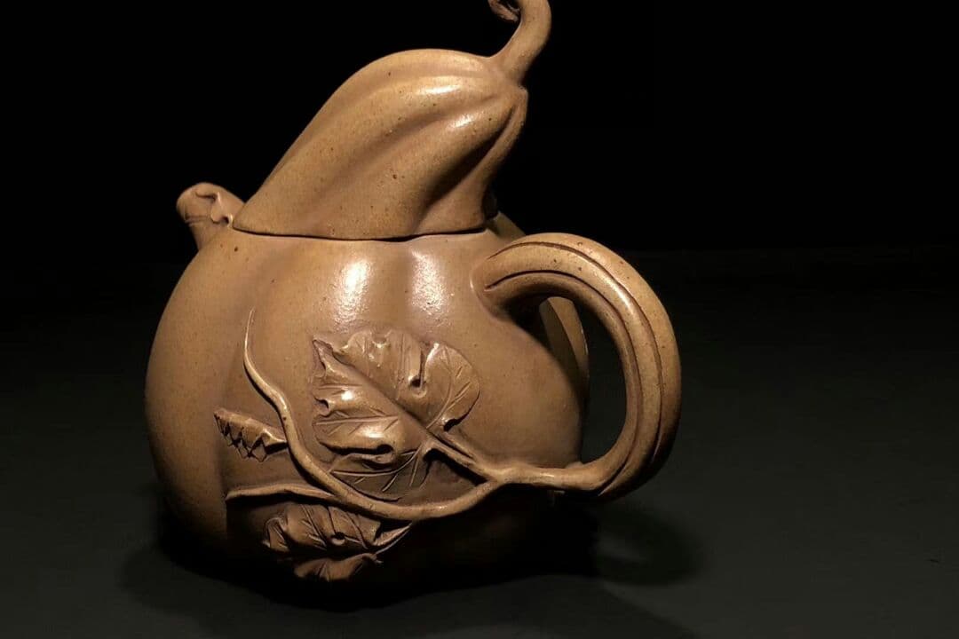 かぼちゃの壷 陳鳴遠  清代 紫泥急須  梅之図 紫砂壷 茶壷 古玩  煎茶道具