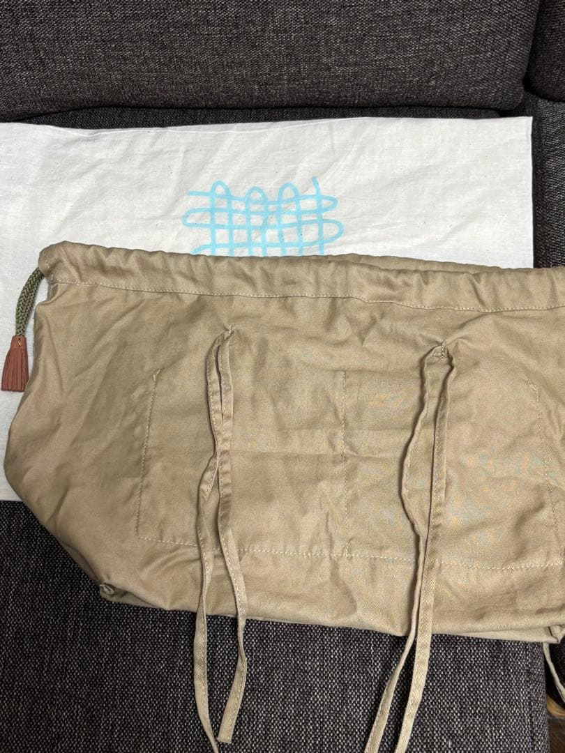 ドラゴンバッグ　レザートートメッシュ　タン