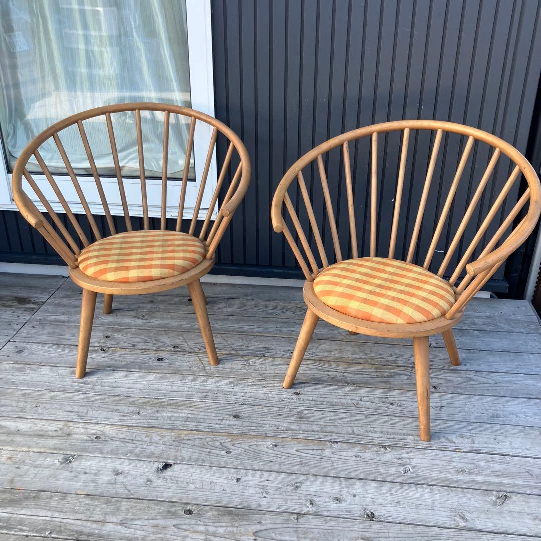 ② 北欧レトロ 秋田木工 ベントウッドラウンジチェア 木製椅子 ダイニングチェア