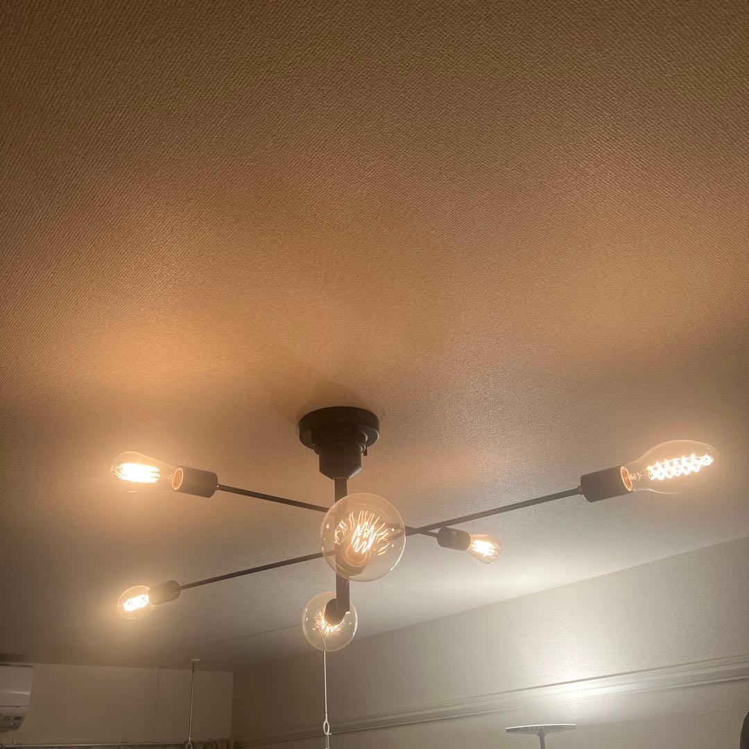 クロス型 6灯シーリングライト ブラック