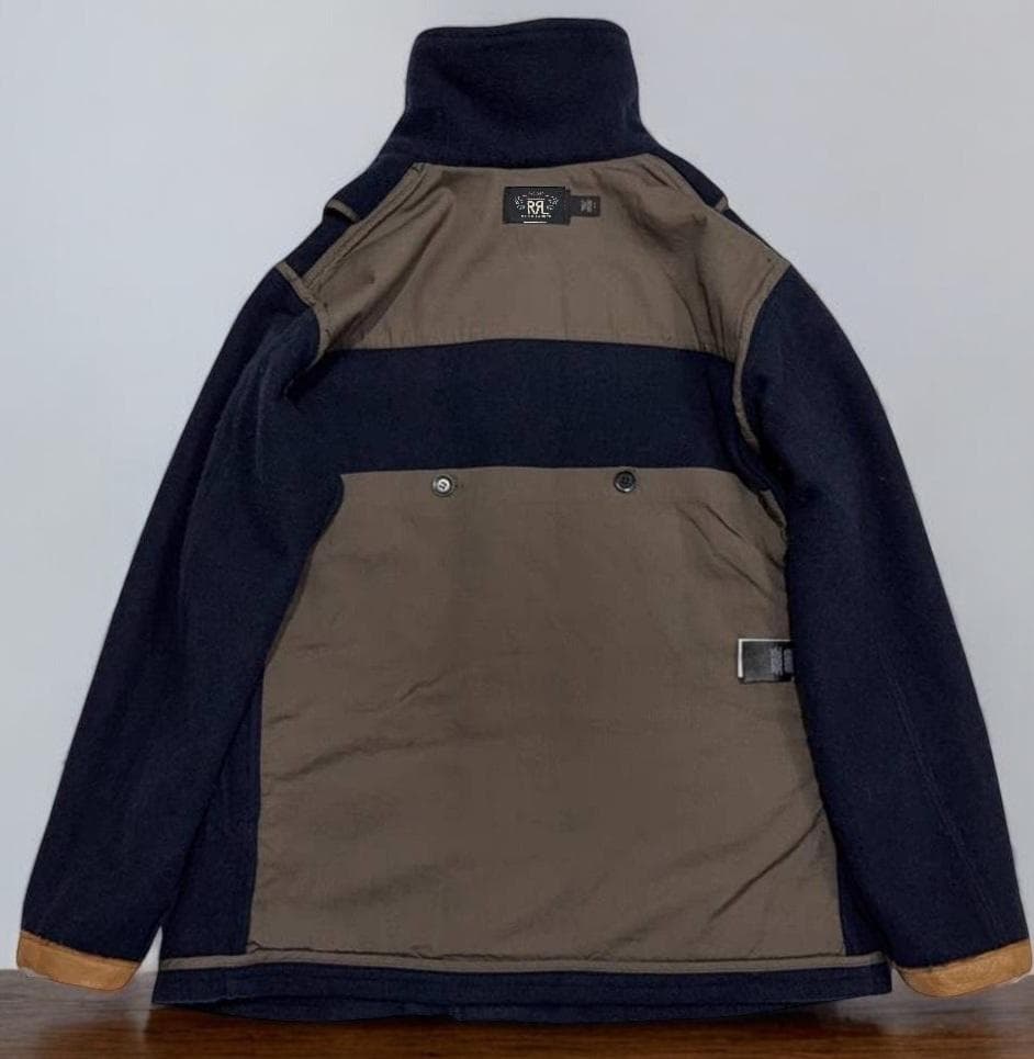 pukeDOUBLE RL海軍メルトンハーフコートDARK/NAVY