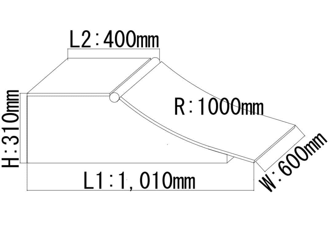 すぐにお届け 送料込 スケボーランプ 完成品 高さH300mm スケボー