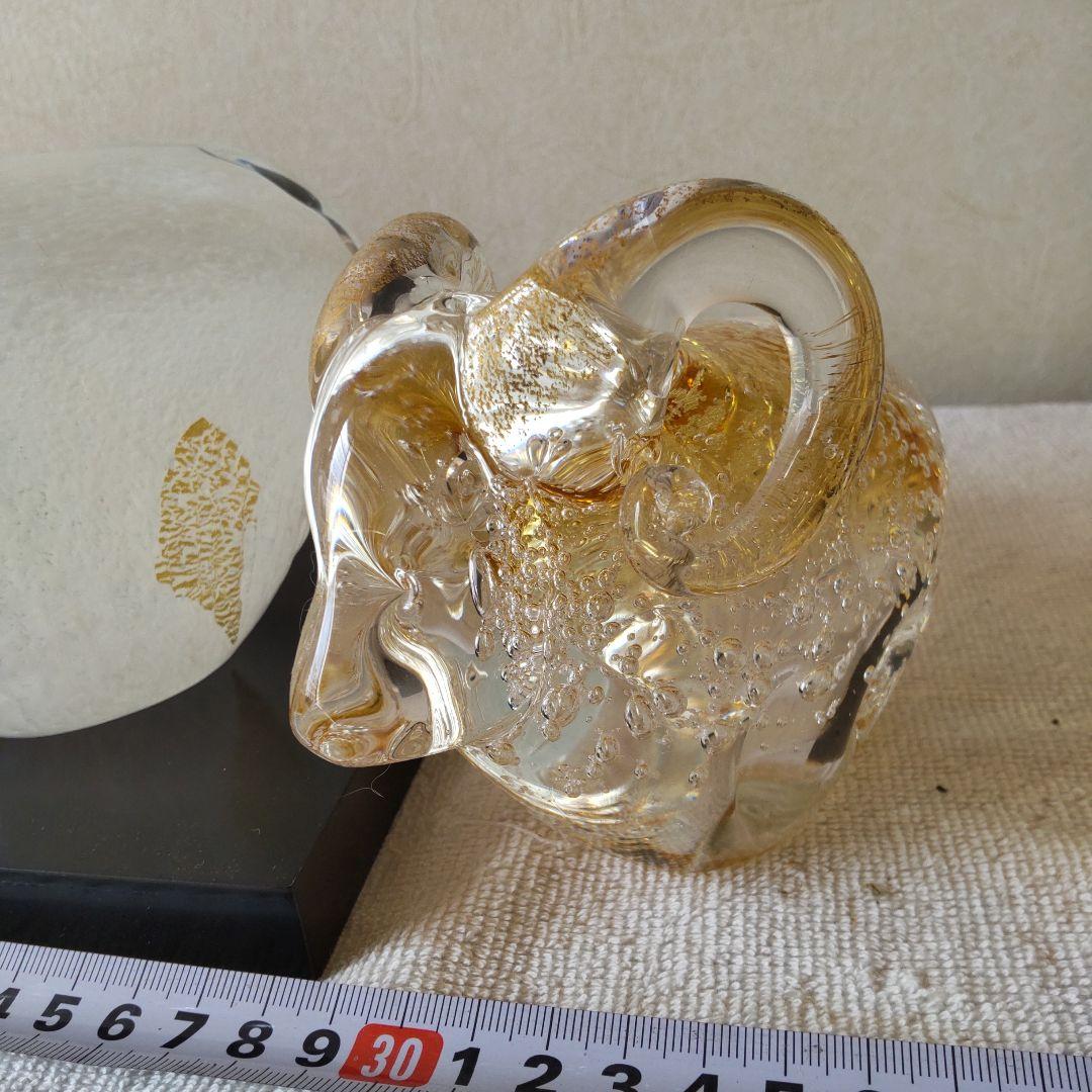 博多びーどろ　ふくろう　ひつじ　＋おまけ　ガラスの置物3点セット