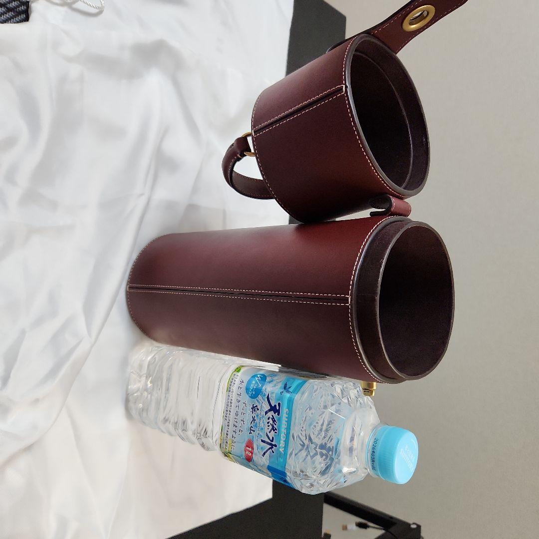 COACH バーガンディ レザー水筒カバー