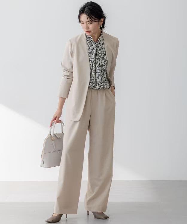 新品タグ付　2025SS 　23区　【洗える】シャドーリーフ プリント ブラウス