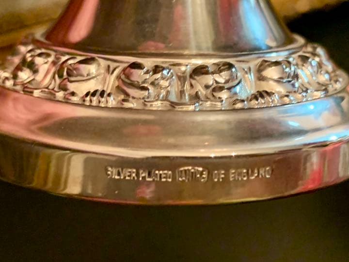 英国 アンティーク　IANTHE フラワー/ローズボウル・ベース/花器　銀メッキ