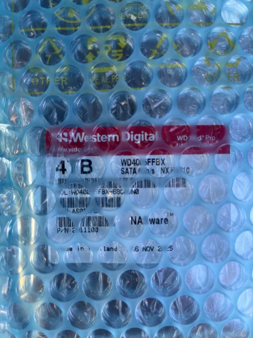 WD Red Pro 4TB 3.5インチ HDD 3本