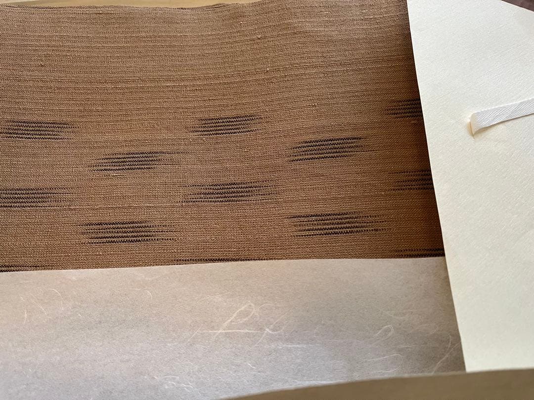 九寸名古屋帯　紬地　縦縞　超美品