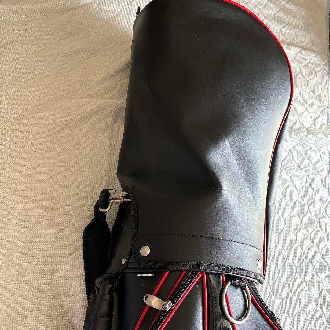 World Eagle ゴルフキャディバッグ 黒赤　ゴルフクラブつき