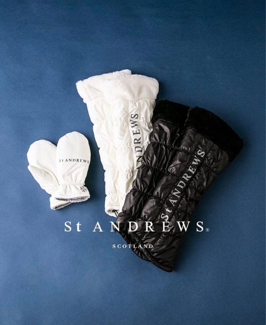 ゴルフウェア小物 レディース 女性用 レッグウォーマー白黒