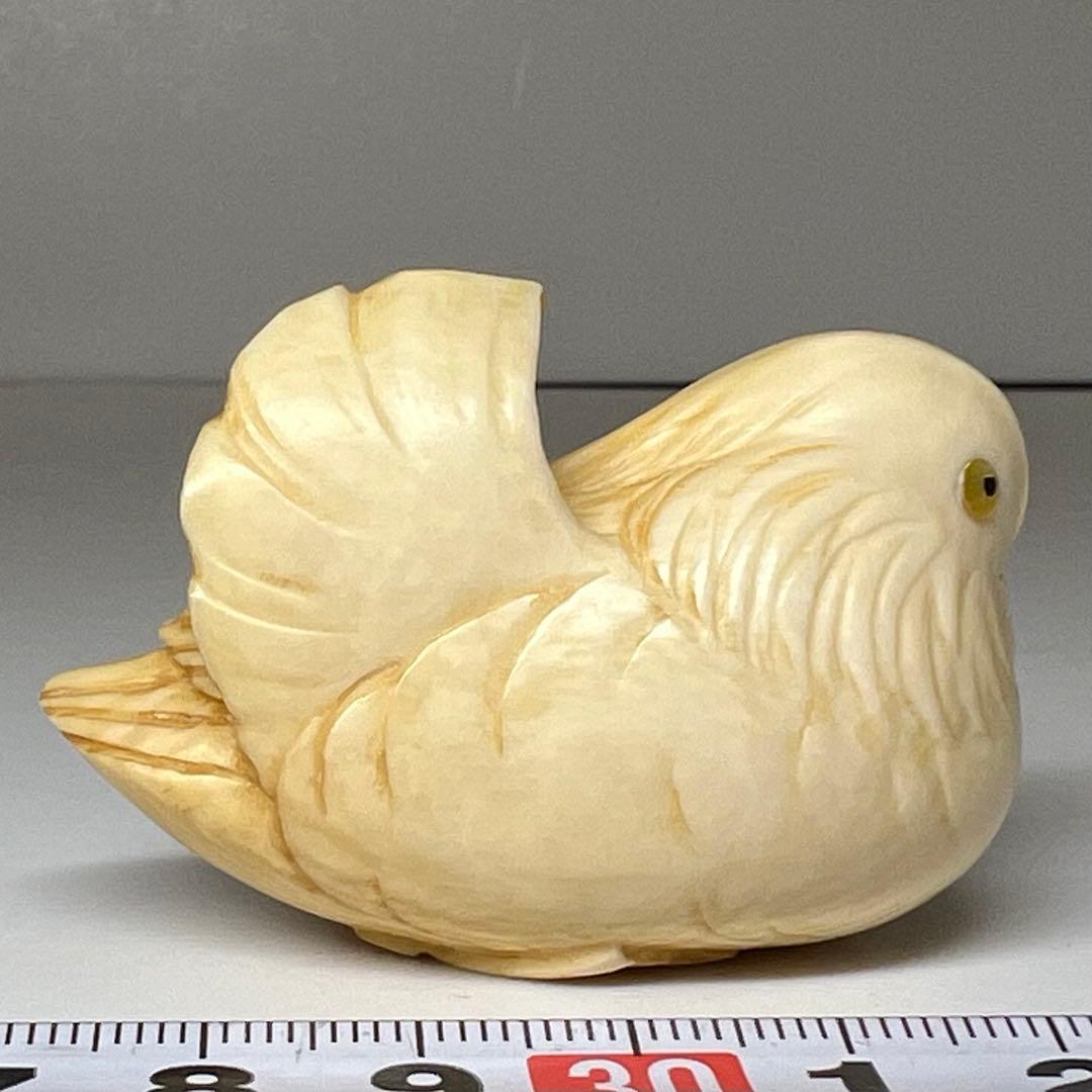 光正在銘 おしどり 根付 39g 東キ8-0204☆1F トヒト