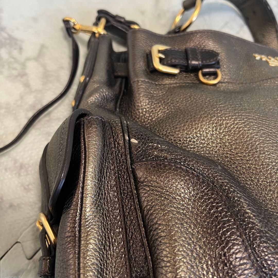 PRADA プラダ ヴィッテロダイノ レザー ワンショルダーバッグ ポーチ付き