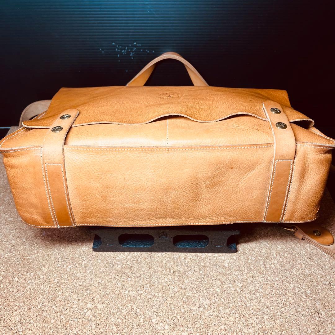 ILBiSONTEレザー本革メンズ2wayショルダーハンドバッグ／ブラウン