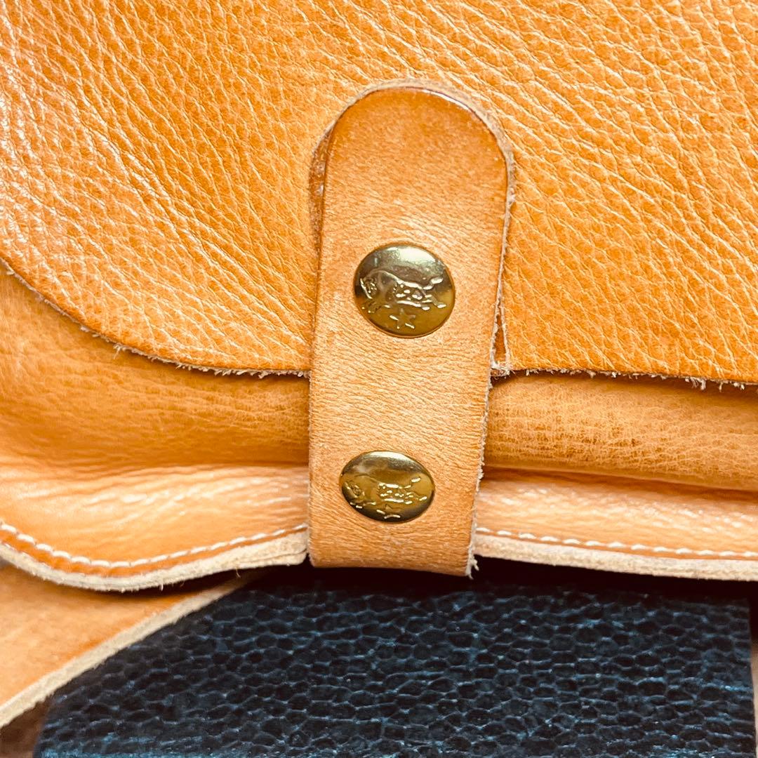 ILBiSONTEレザー本革メンズ2wayショルダーハンドバッグ／ブラウン