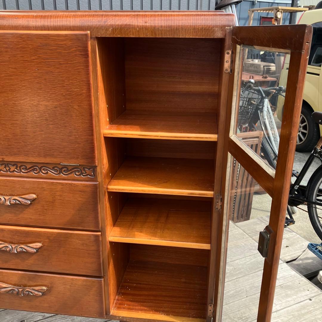 英国アンティーク MILWOOD 木製 ライティングビューロ サイドボード