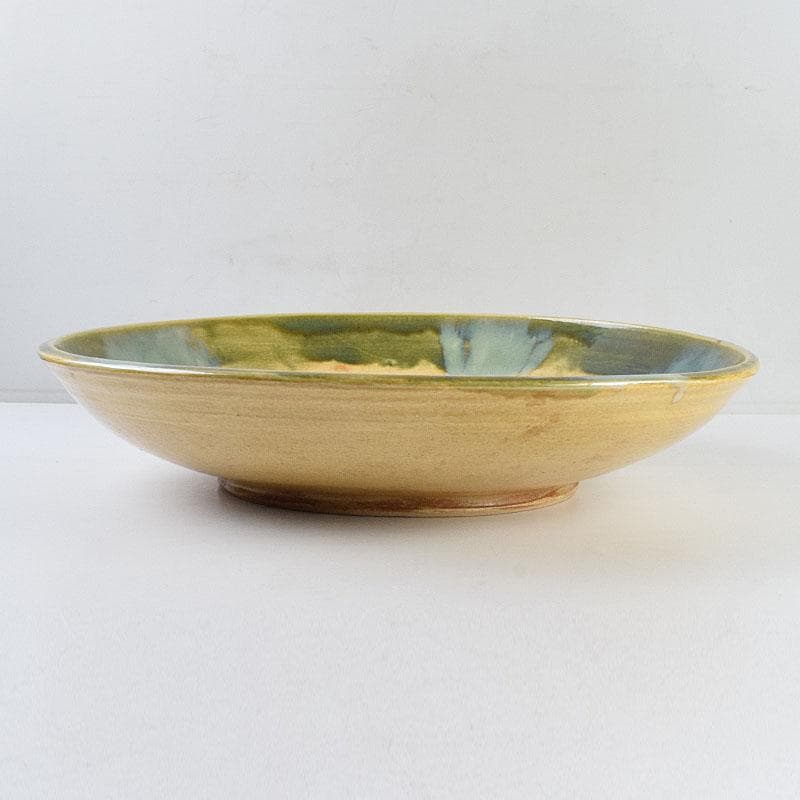 北大路魯山人作　黄瀬戸　大皿　約53cm　黒田陶々庵極め箱　F　R9498H