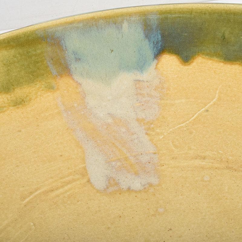 北大路魯山人作　黄瀬戸　大皿　約53cm　黒田陶々庵極め箱　F　R9498H