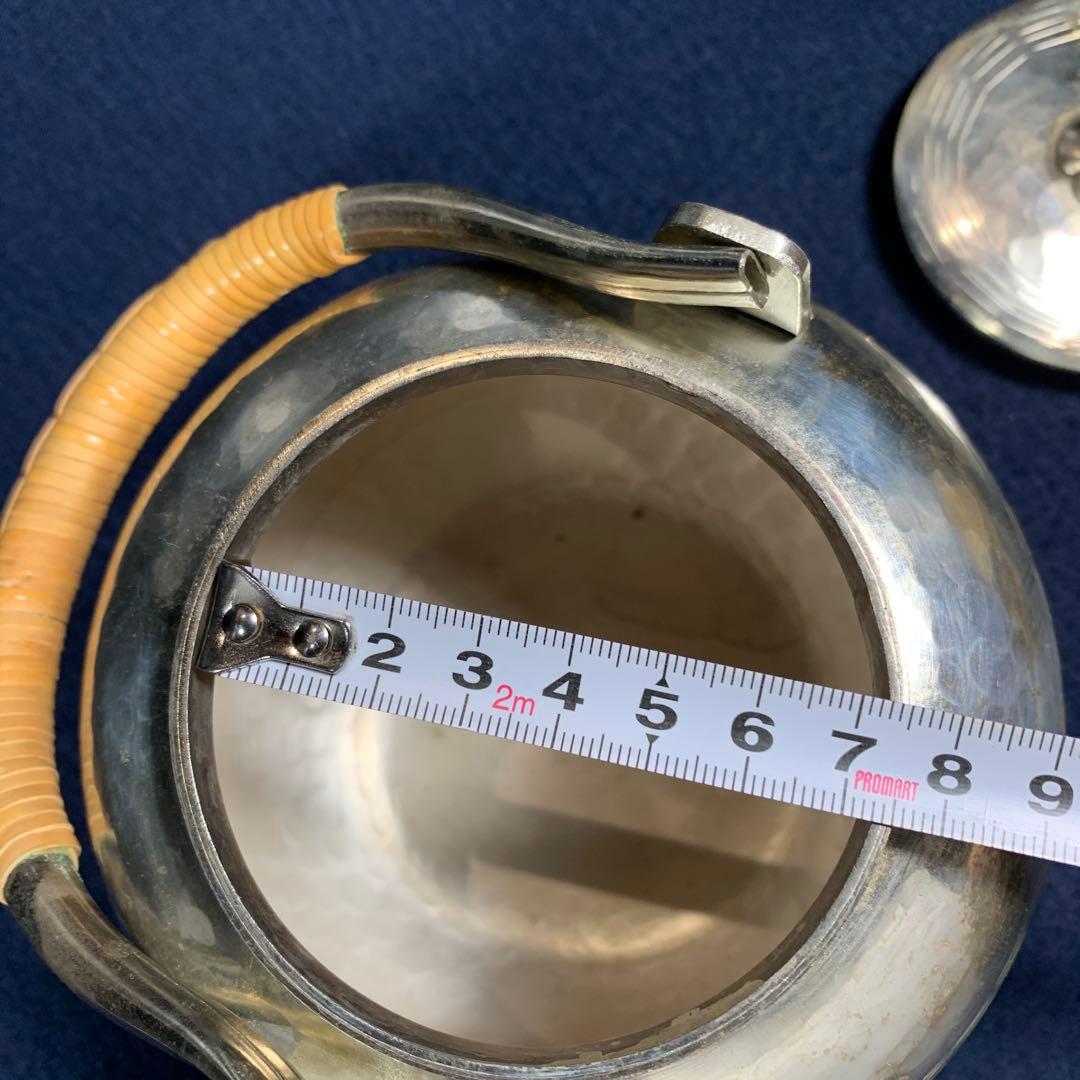 【アンティーク】秀峰堂造銀瓶　茶道具 銀瓶 銀メッキ