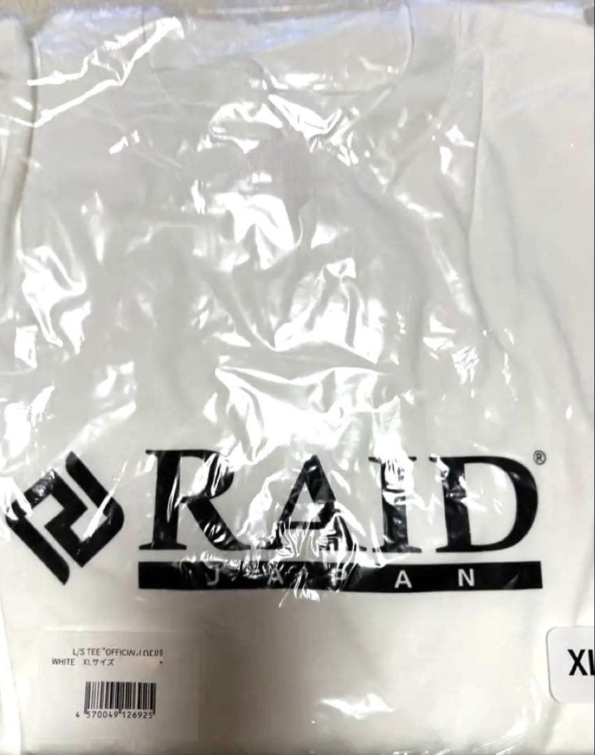 RAID JAPAN OFFICIAL LOGO ホワイト　Lサイズ