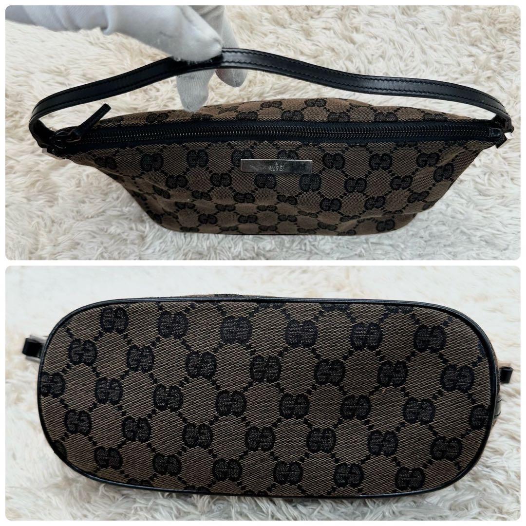 【美品】 GUCCI アクセサリーポーチ キャンバス ブラウン GG柄