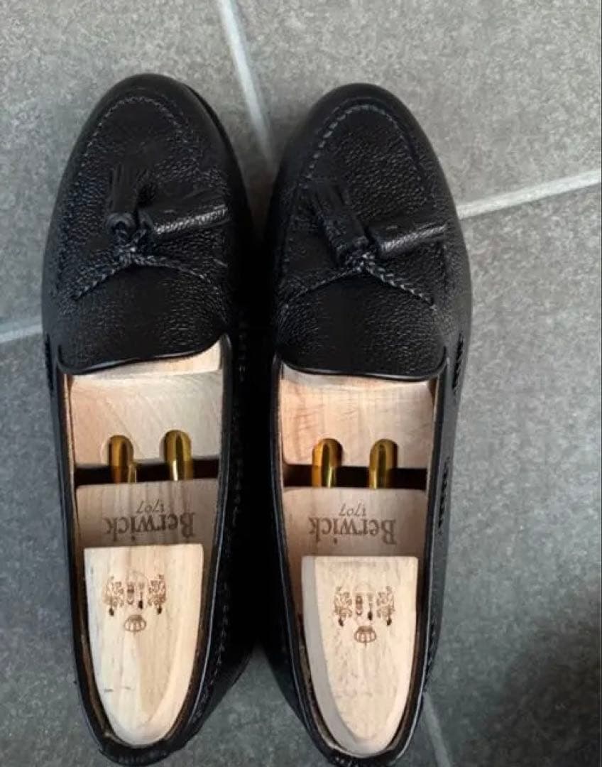 Berwick タッセルローファー UK7.5 4340CCDA BK シボ革