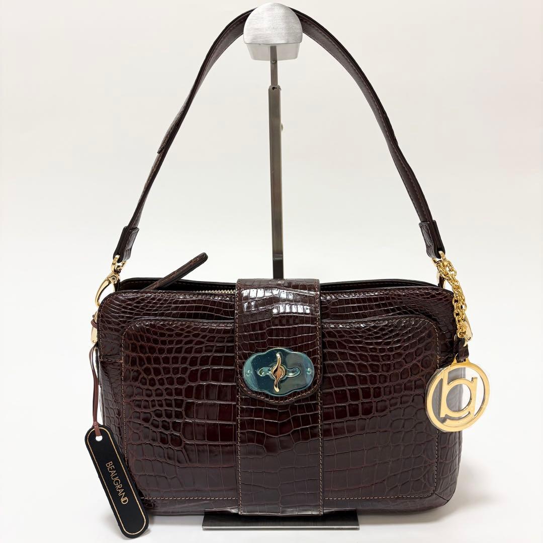 美品　JRA ボーグラン　2way ショルダーバッグ　ハンドバッグ　クロコダイル