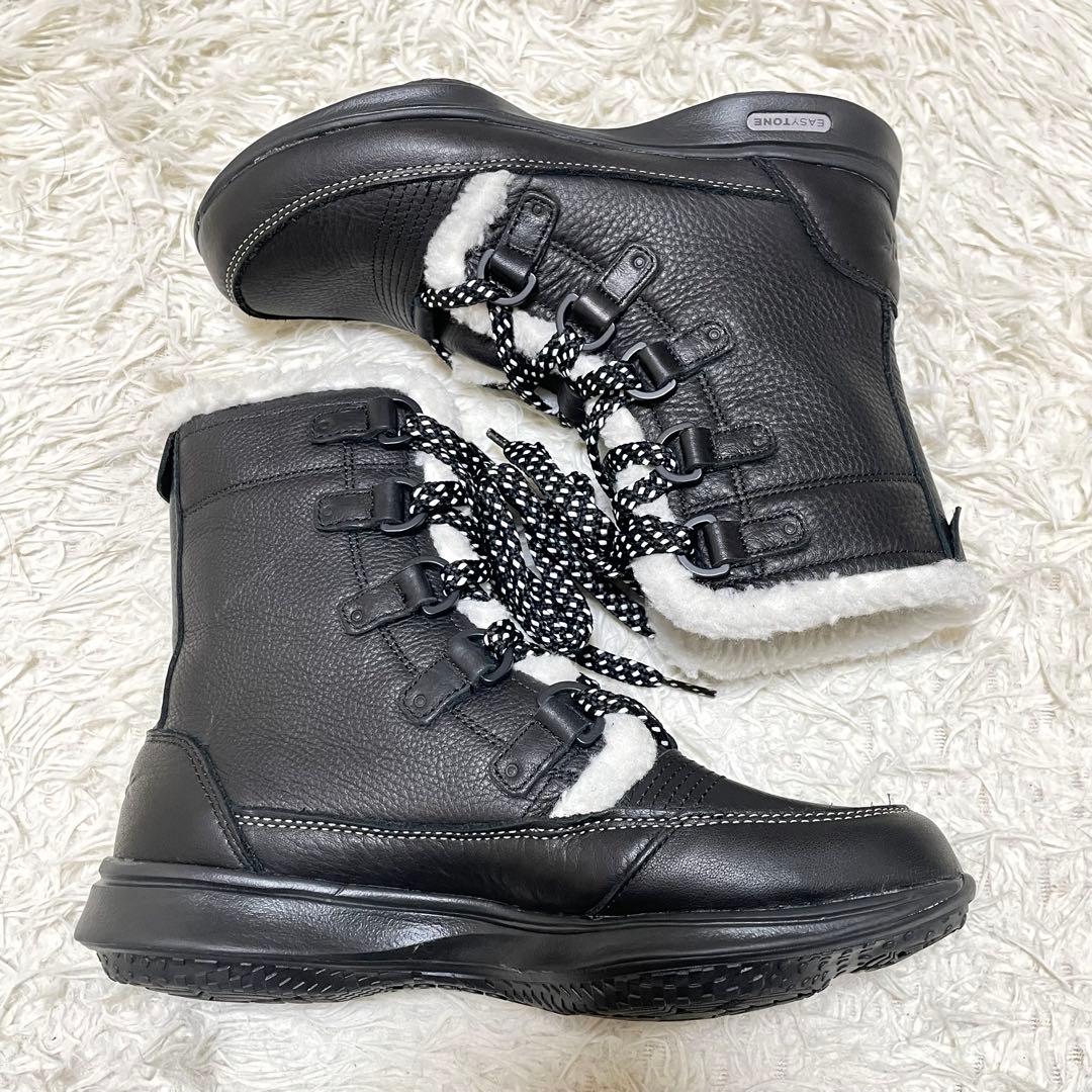 【美品】Reebok EASYTONE RUGGED CHIC ボアレザーブーツ