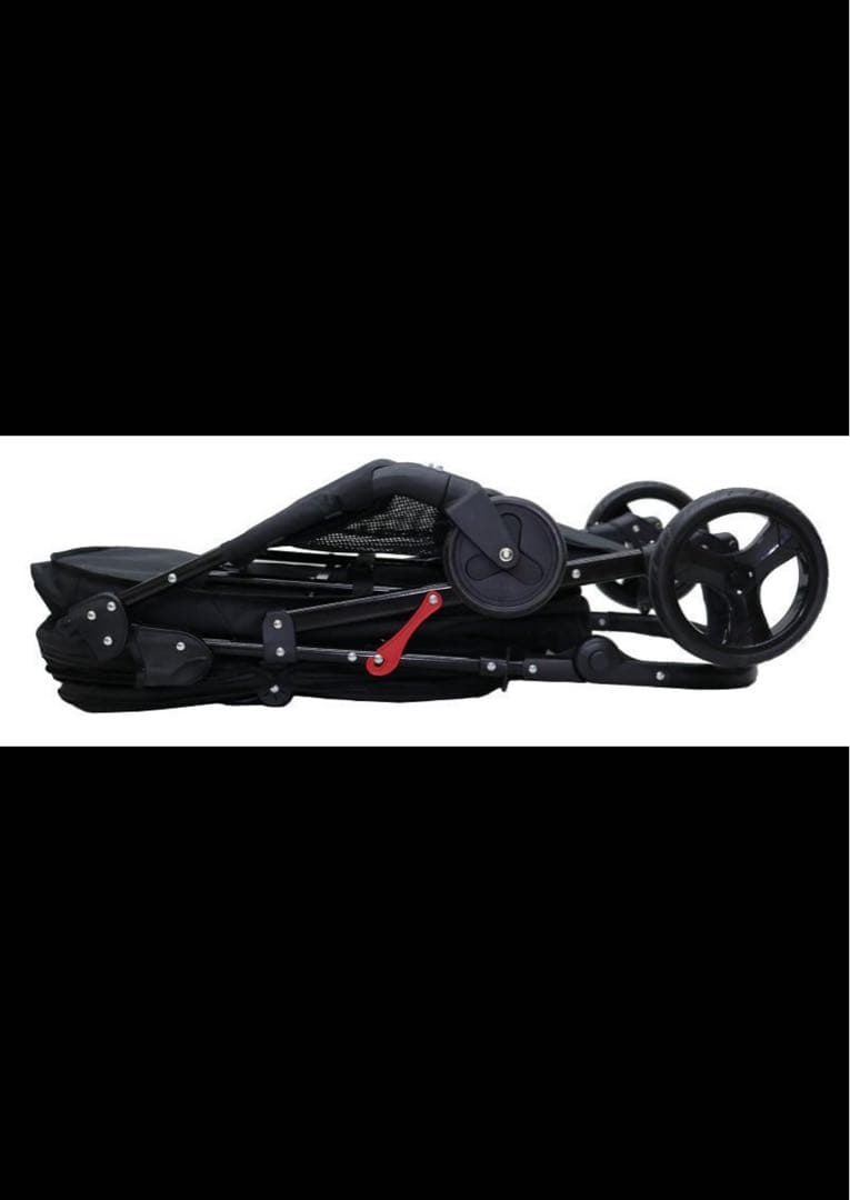 黒いペットカート メッシュ窓付き