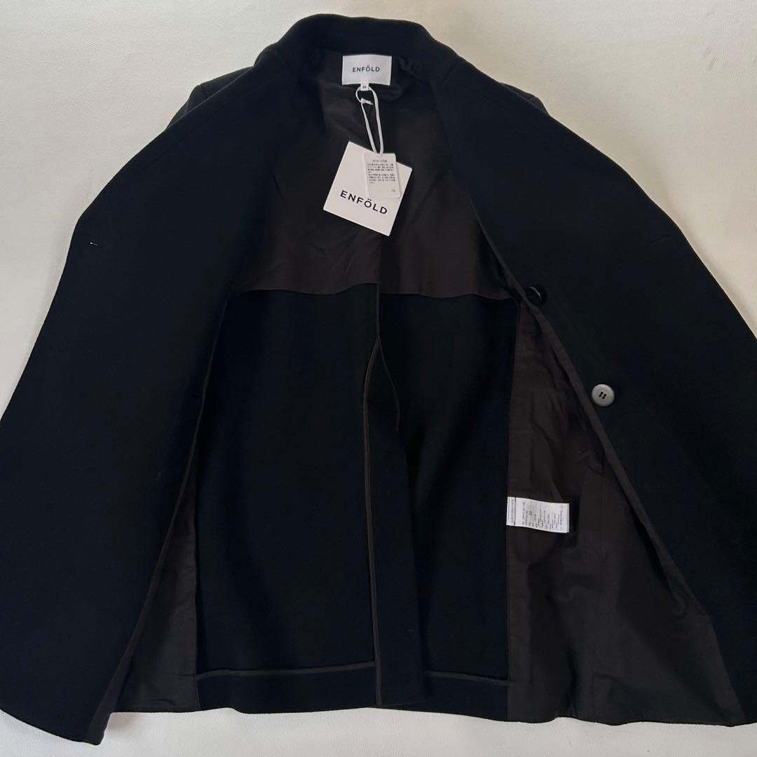 定価8万 未使用タグ付き エンフォルド ウールピーコート ブラック