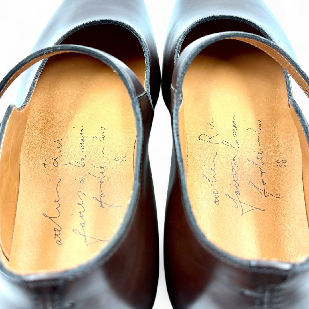 【極美品】 R.U. アニー ストラップシューズ 38 ブラウン カーフレザー