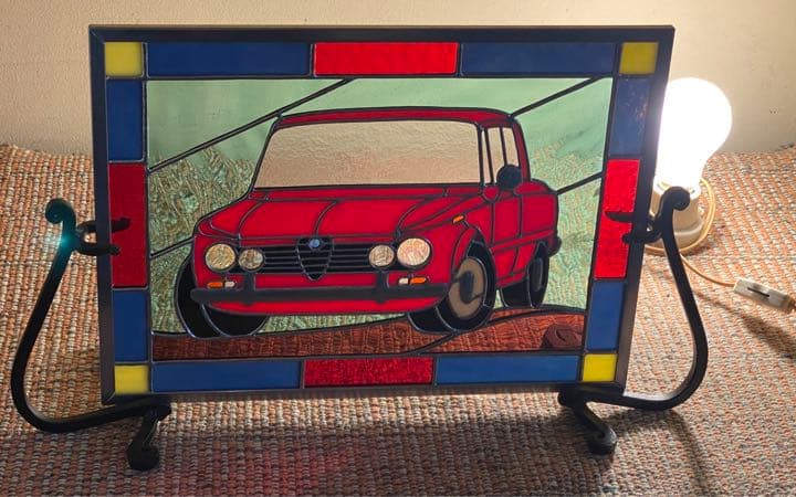 アルファロメオ　ステンドガラスパネル