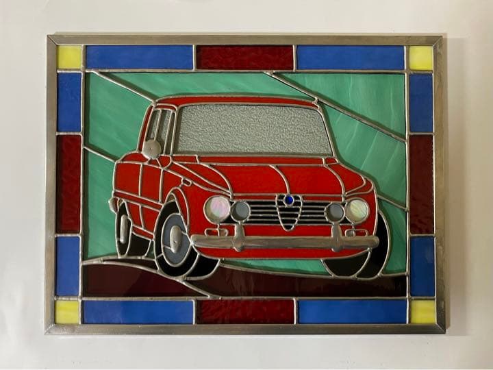 アルファロメオ　ステンドガラスパネル