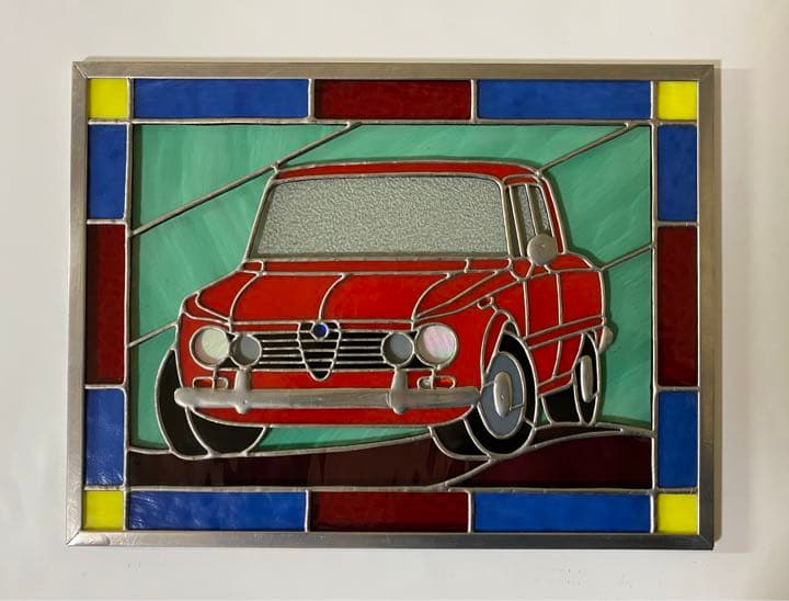 アルファロメオ　ステンドガラスパネル