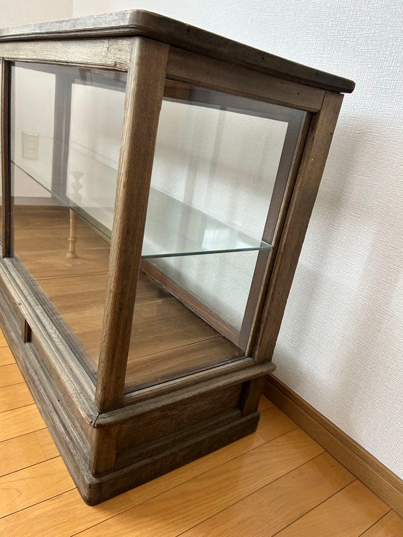 ガラス棚　（古家具・ビンテージ家具）