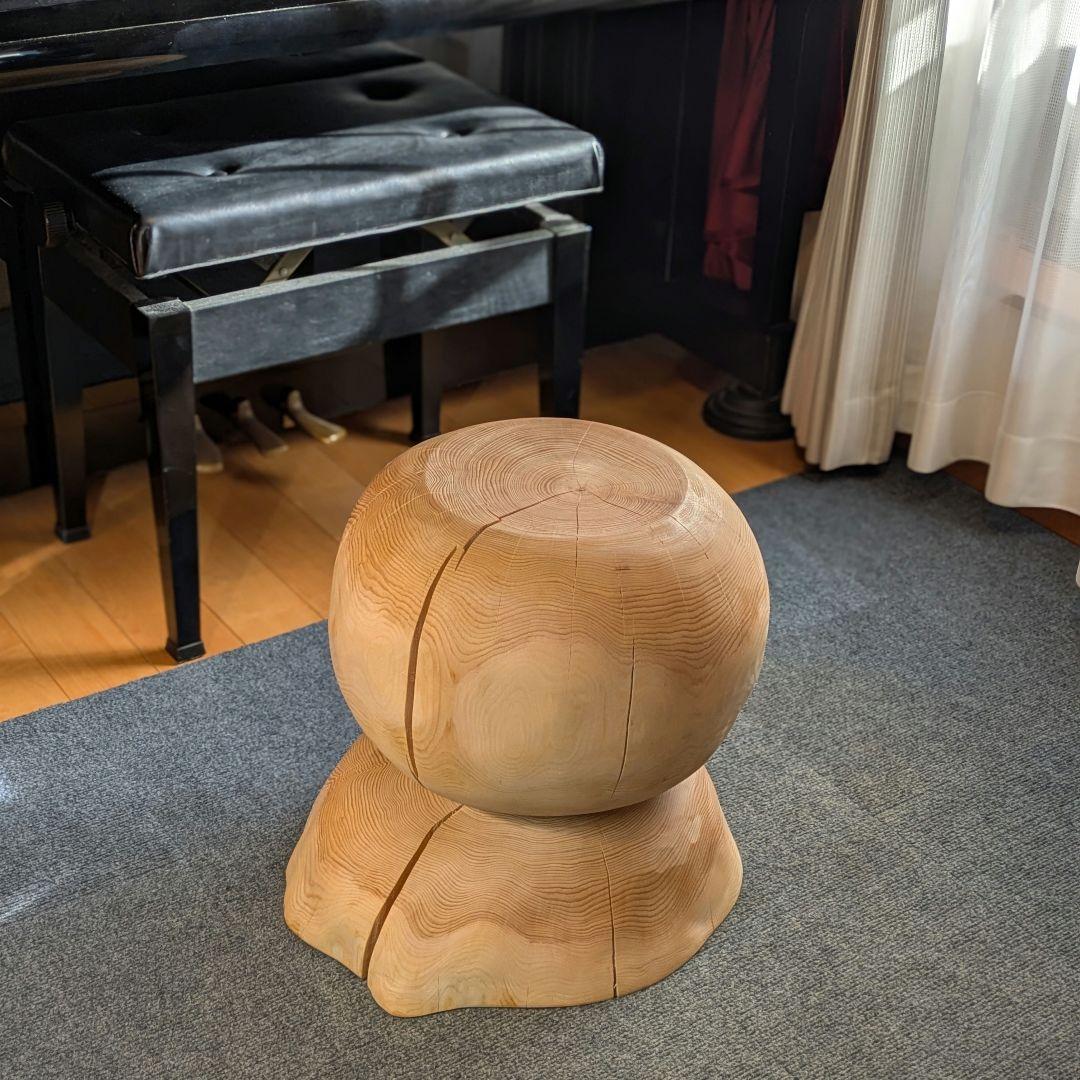 天然ヒバ　大型　切り株　丸太　椅子　スツール　テーブル　高さ約41.5cm