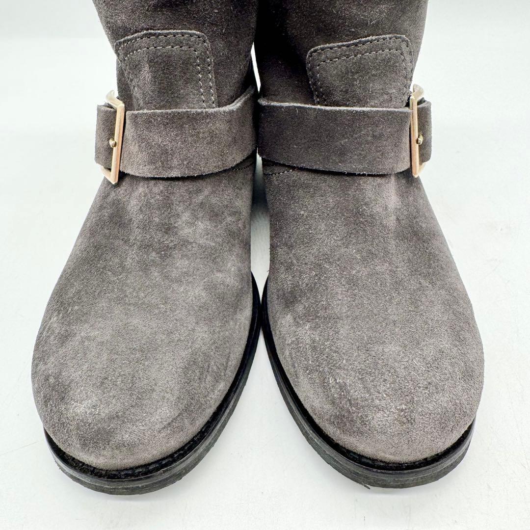 JIMMYCHOO ジミーチュウ　スエードバイカーバックルブーツ