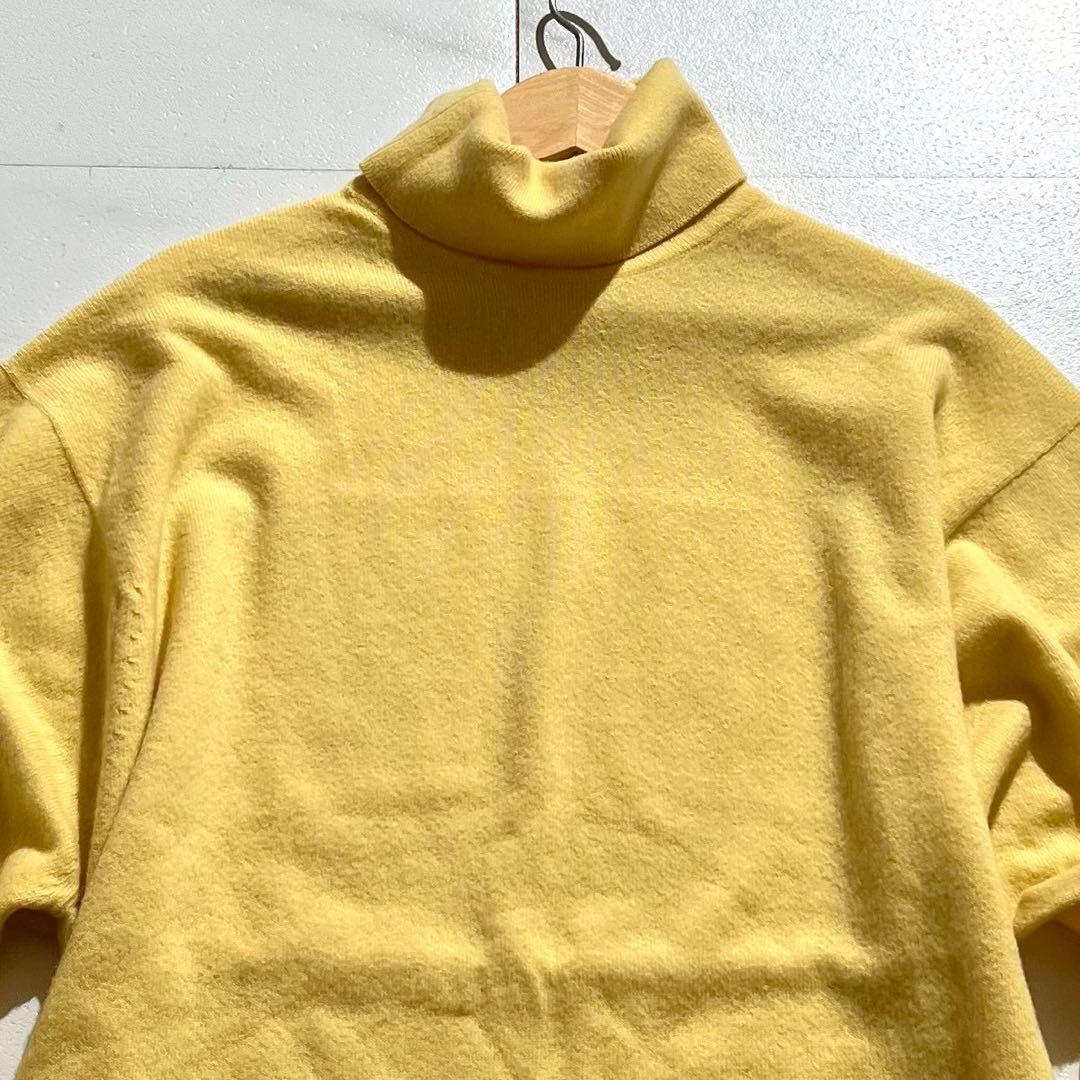 【希少】ジバンシー 4Gロゴ カシミヤ100% タートルネックニット イエロー