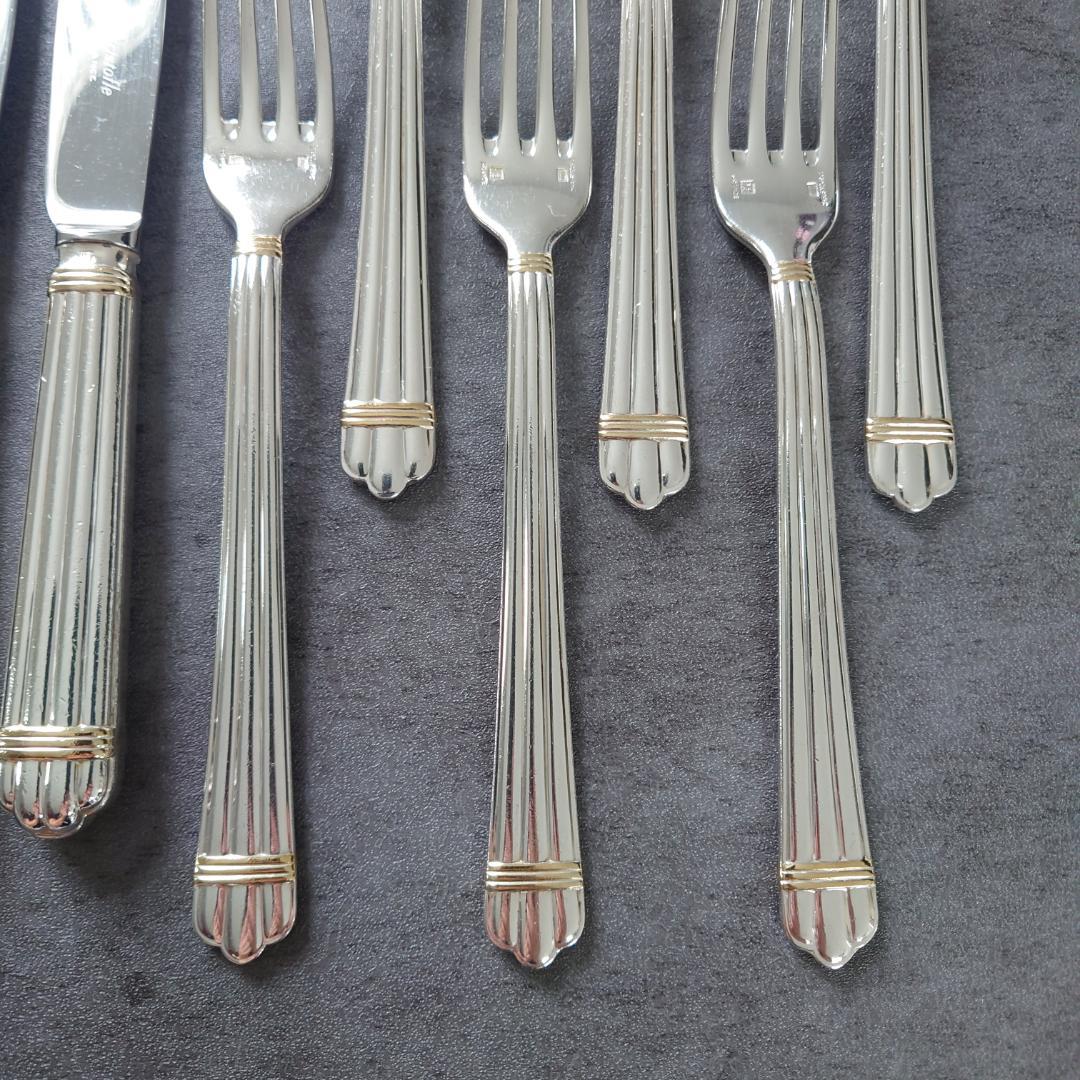 格安 クリストフル アリアゴールドリング デザート ナイフ フォーク 12点