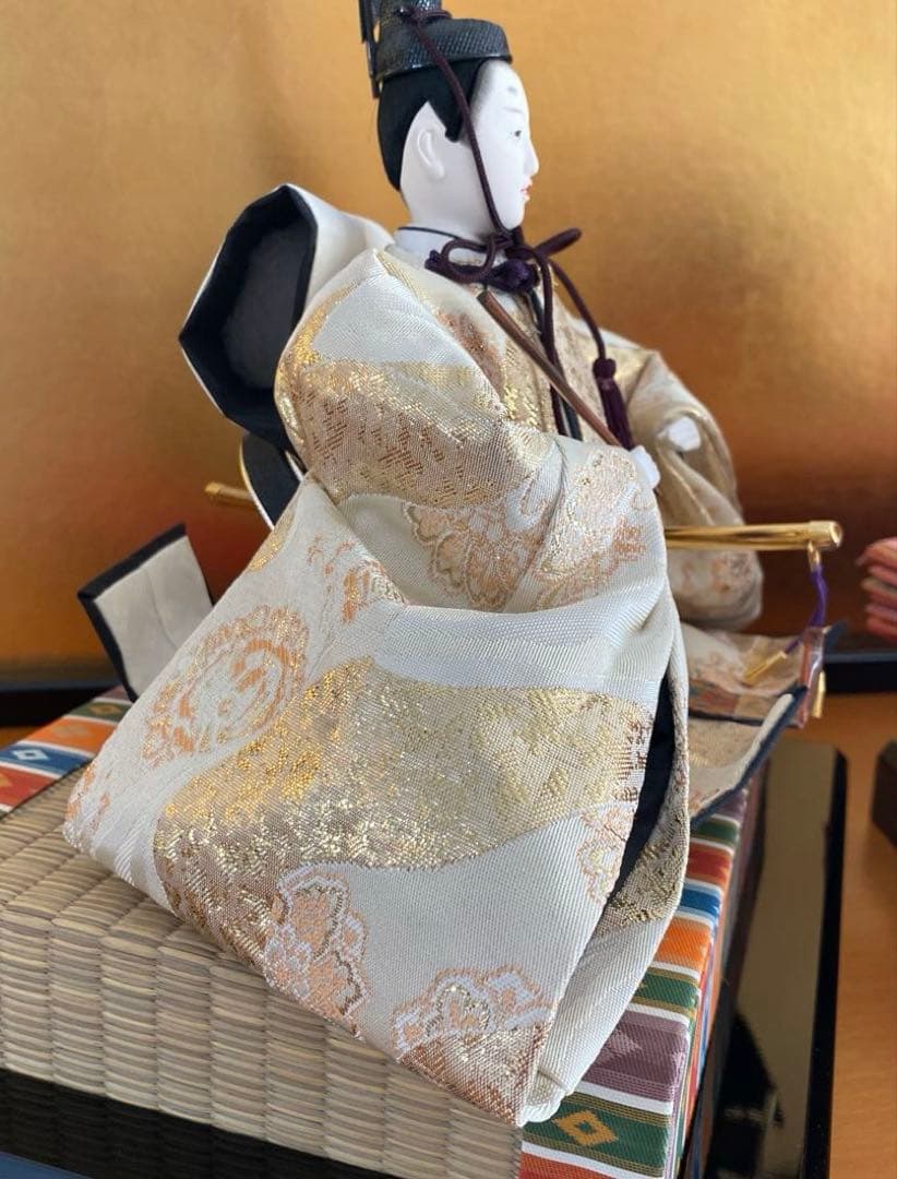 【美品】久月　光園作　雛人形　親王平飾り　金沢金箔屏風