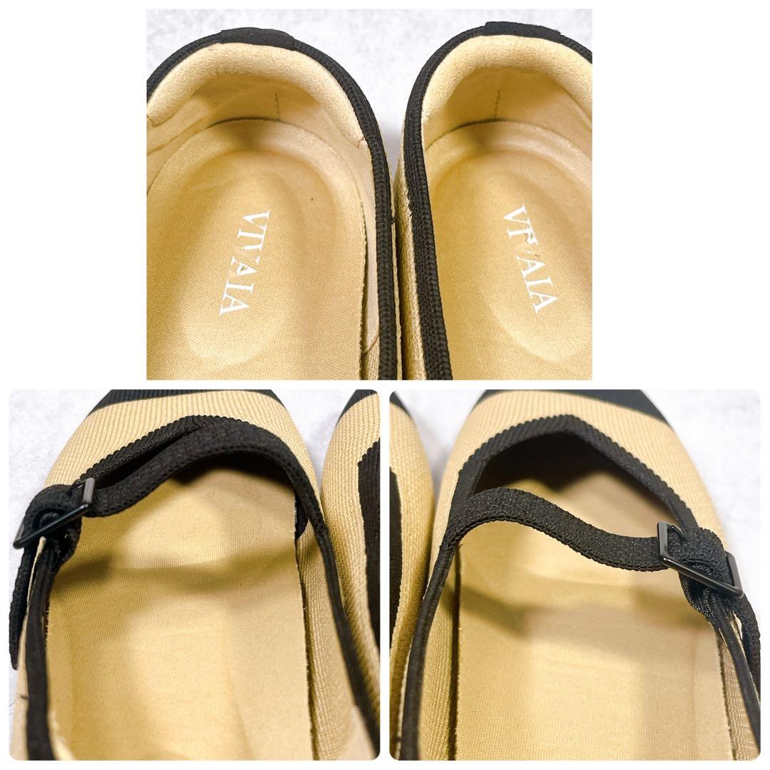 ☆美品☆【ビバイア】メリージェーン (36.5) フラットシューズ スクエアトゥ