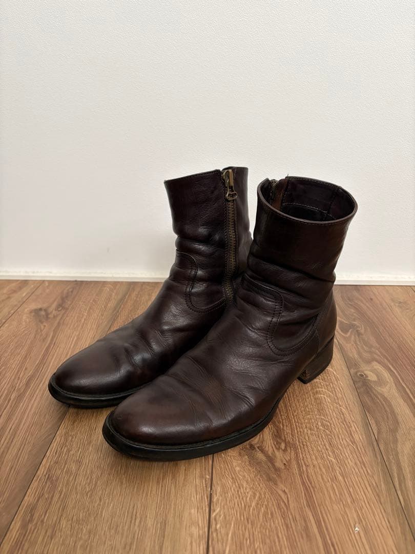 ブッテロ　BUTTERO サイドジップブーツ茶　サイズ40 B825 【箱付】