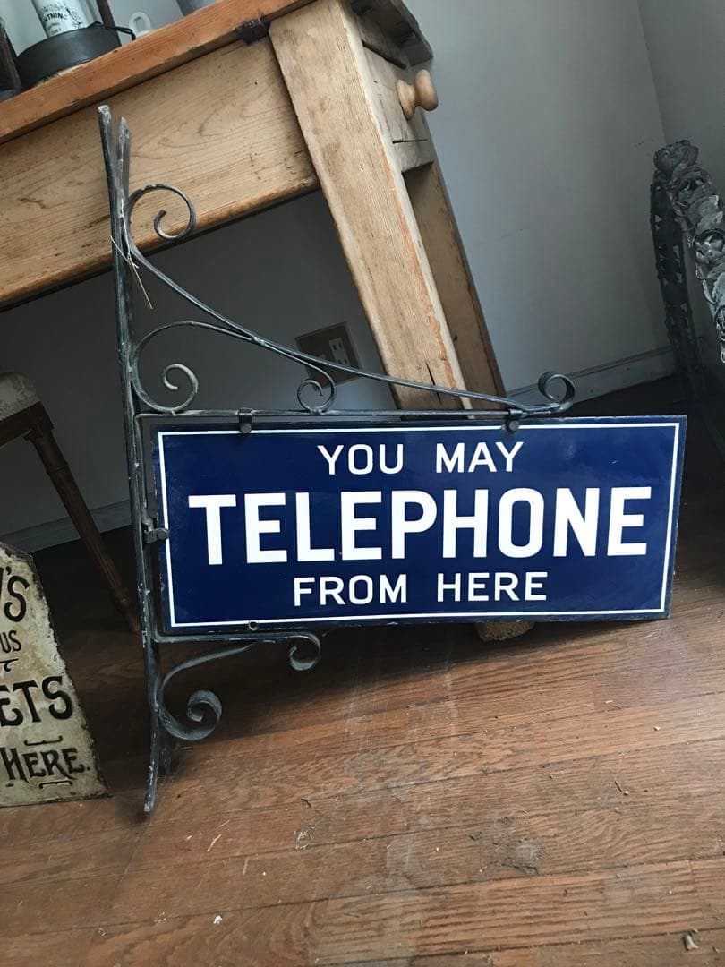 1月25日迄お取り置き　イギリス　テレフォン　アイアン　美品　看板