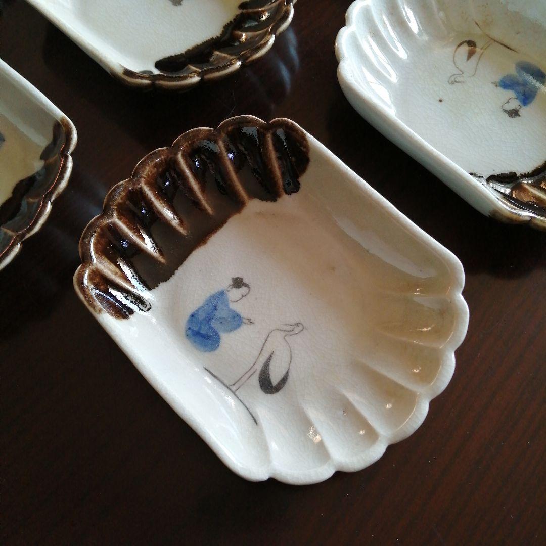 瀬戸焼　流釉皿　17客　15.5cm　大正〜昭和初期