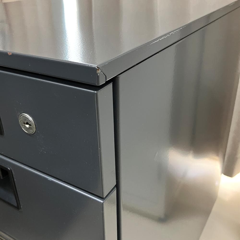 #2774-3　Plus　スチールワゴン　サイドワゴン　デスクワゴン　鍵付き