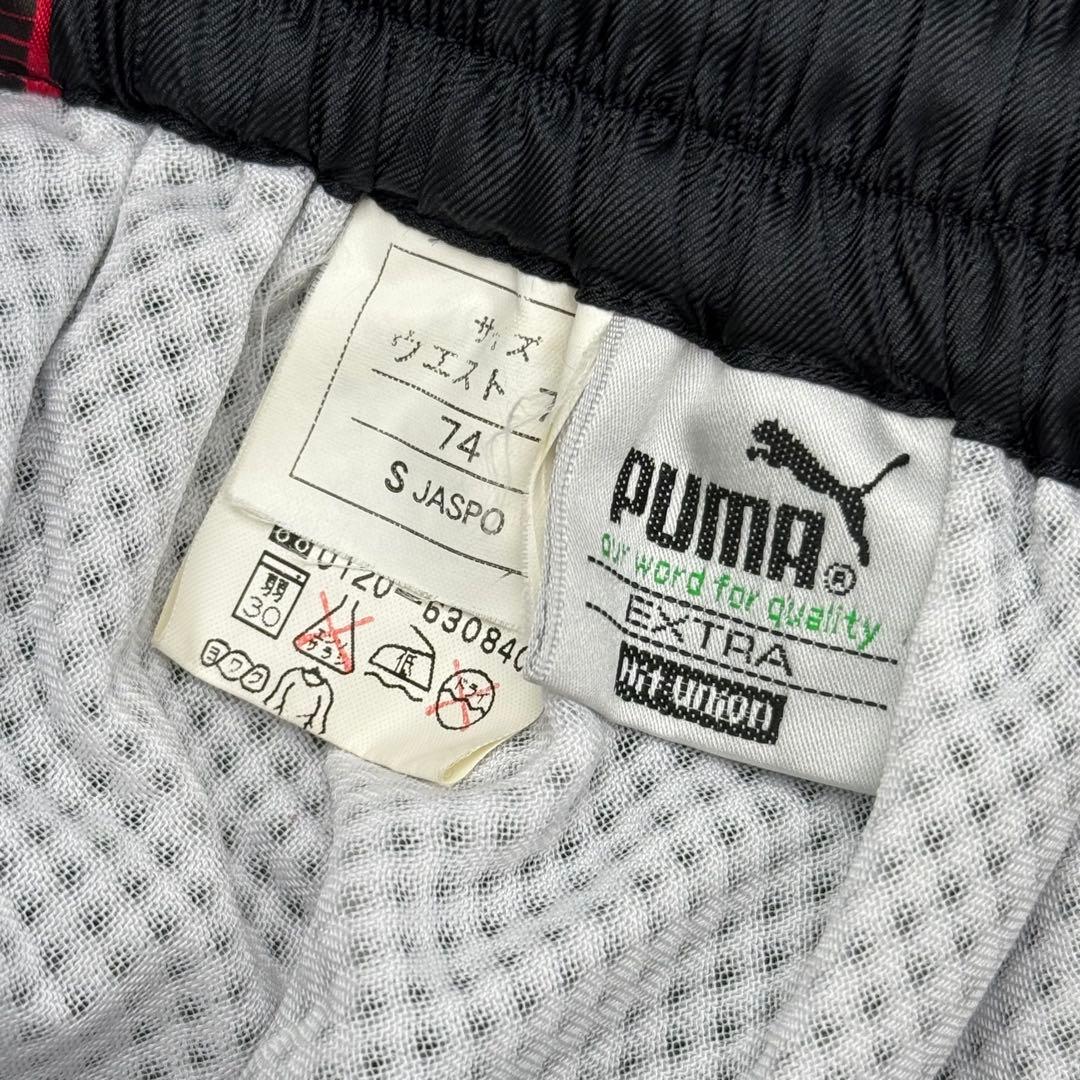 90s PUMAトラックジャケット パンツ 上下セット ブラック×レッド S〜M