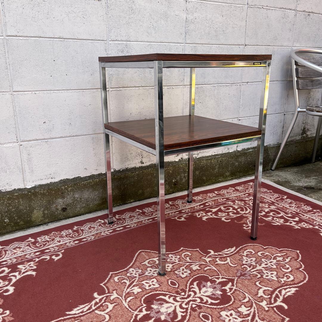 廃盤 KOKUYO コクヨ ◾️木調天板 レトロモダン サイドテーブル 2段