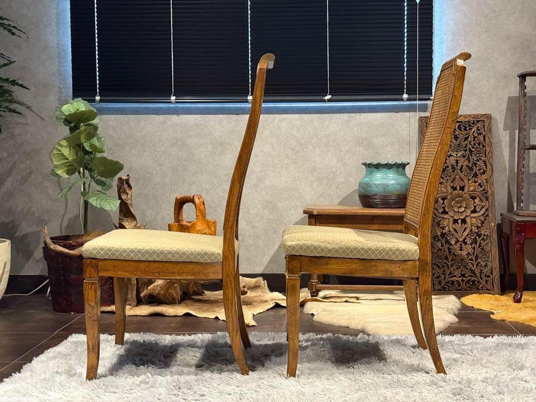 高級　DREXEL ドレクセル　アンティーク　ヴィンテージ　かごめ編み　YS