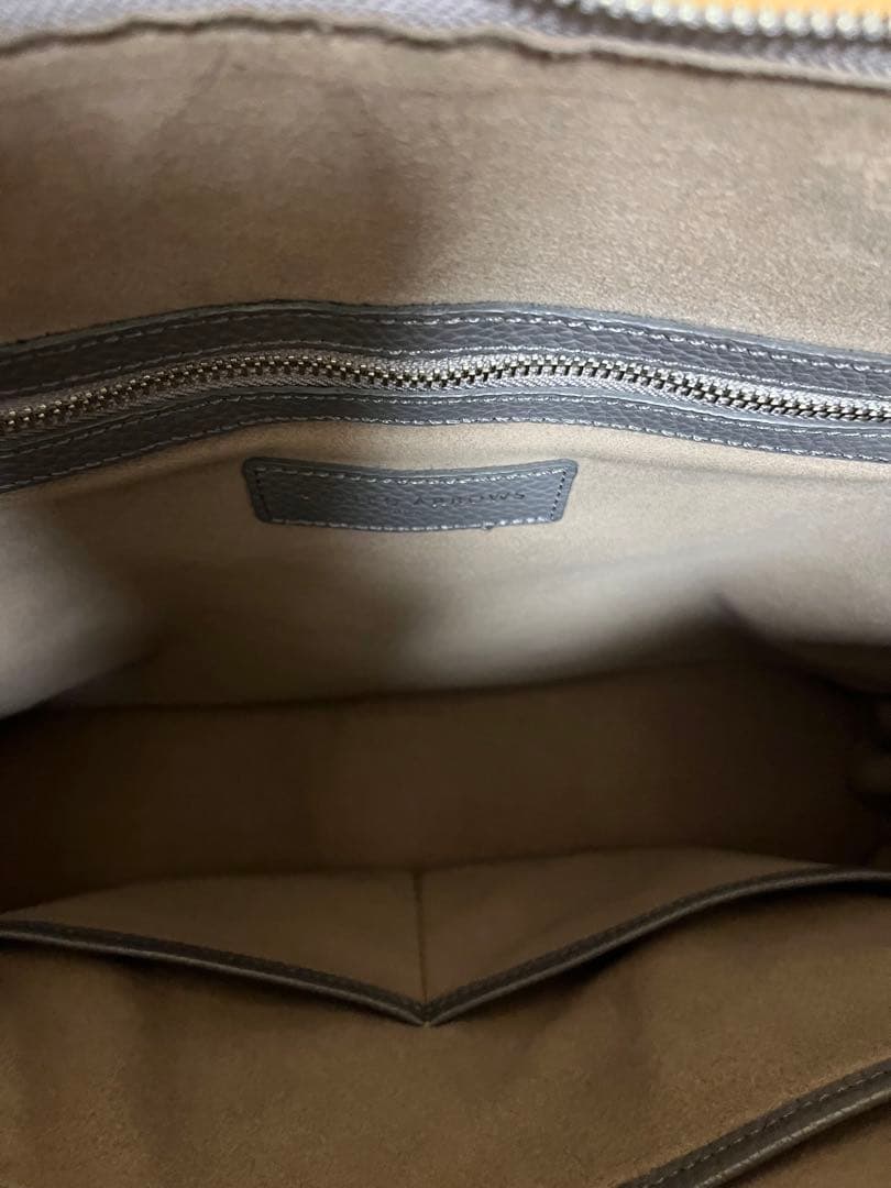 ユナイテッドアローズ ラウンドブリーフケース 牛革 グレー