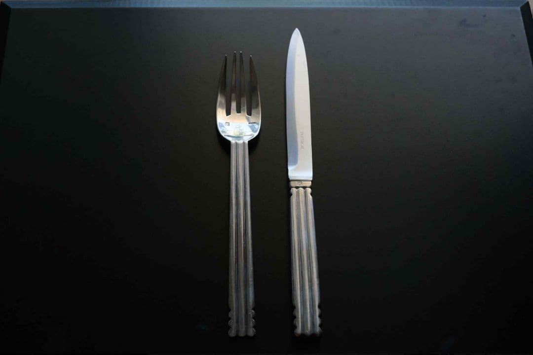 銀メッキ/カトラリーセット/Puiforcatテーブルナイフとフォークセット